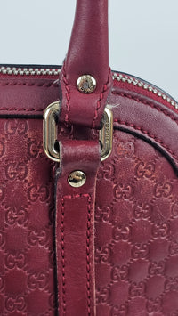 Red Mini Guccissima Leather Mini Dome Crossbody Bag