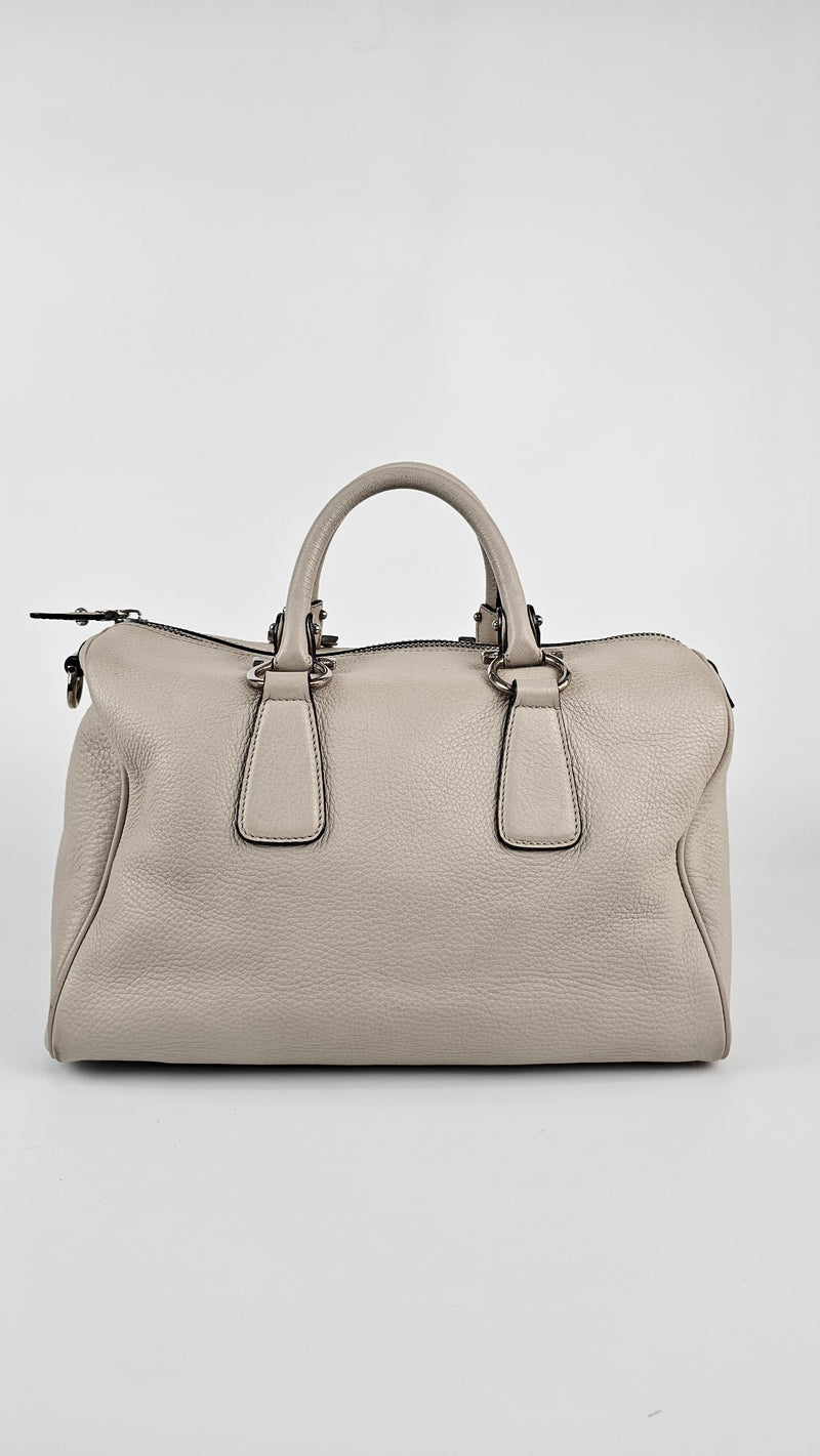 Gancini Top Handle Bag in Cream