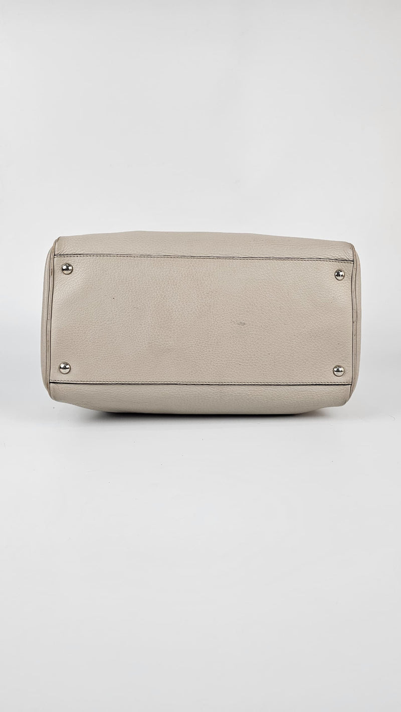 Gancini Top Handle Bag in Cream