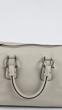 Gancini Top Handle Bag in Cream