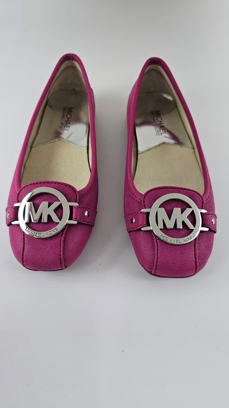 Fulton Leather Moccasins in Fuchsia