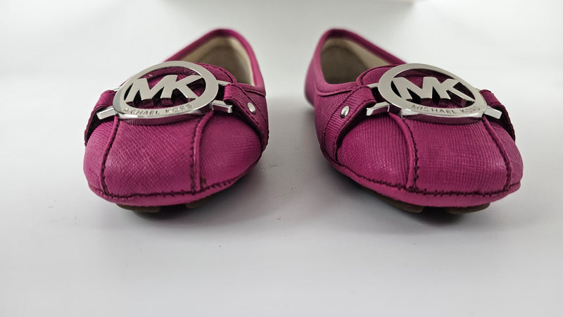 Fulton Leather Moccasins in Fuchsia