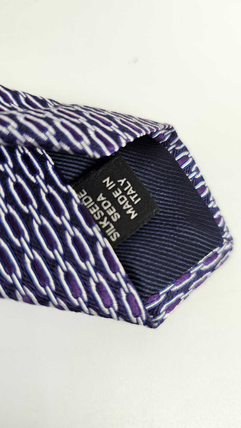 Geometric Purple Necktie