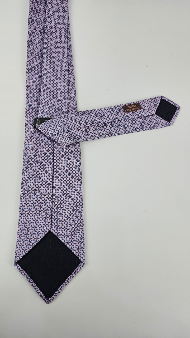 H Purple Printed Silk Necktie