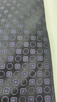 Printed Silk Necktie Black / Purple