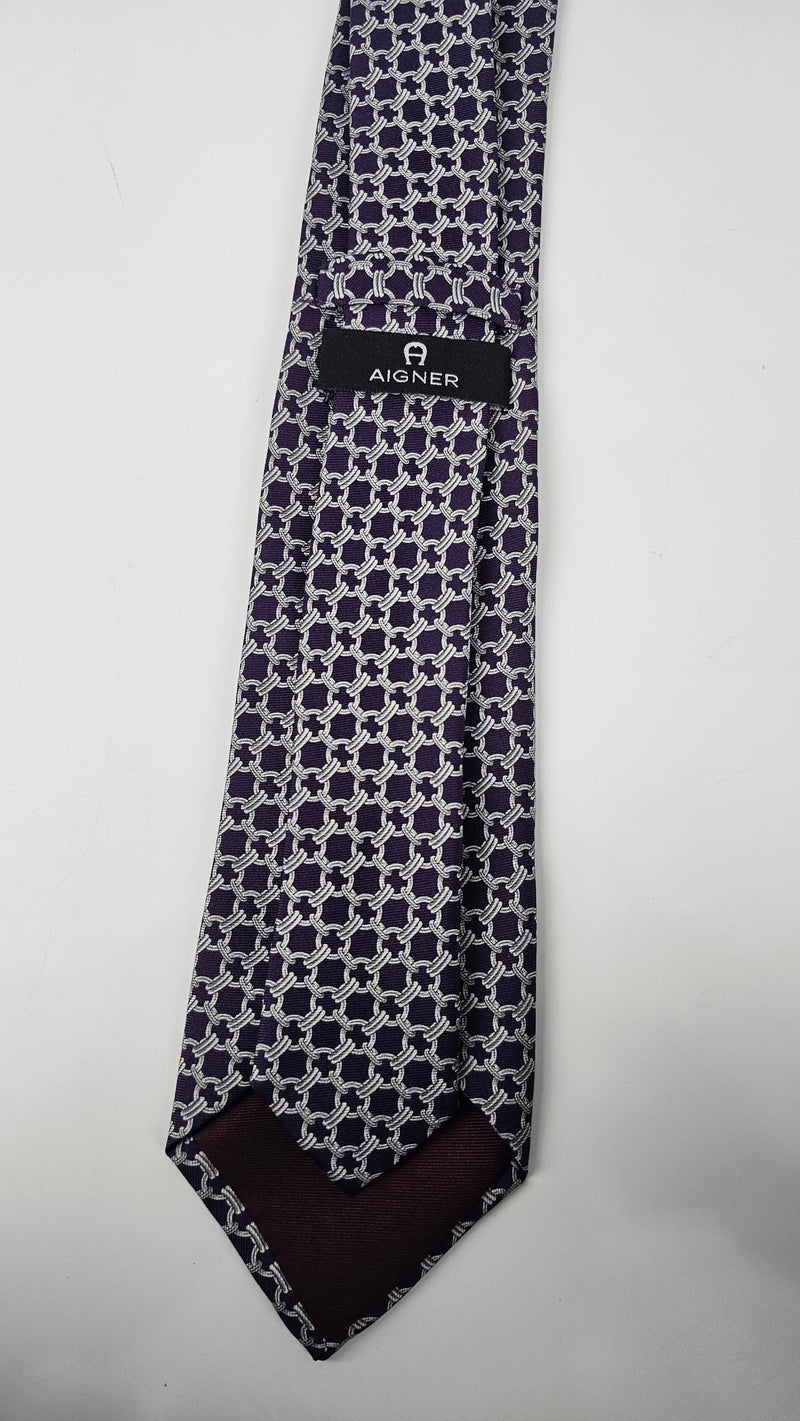 Purple Printed Silk Necktie