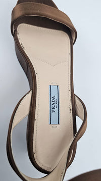 Brown Satin Sandals