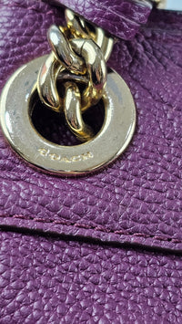 Purple Edie Turnlock Shoulder Tote Bag