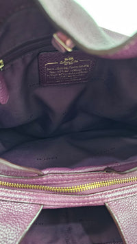 Purple Edie Turnlock Shoulder Tote Bag