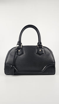 Epi Leather Montaigne Bowling Bag in Black