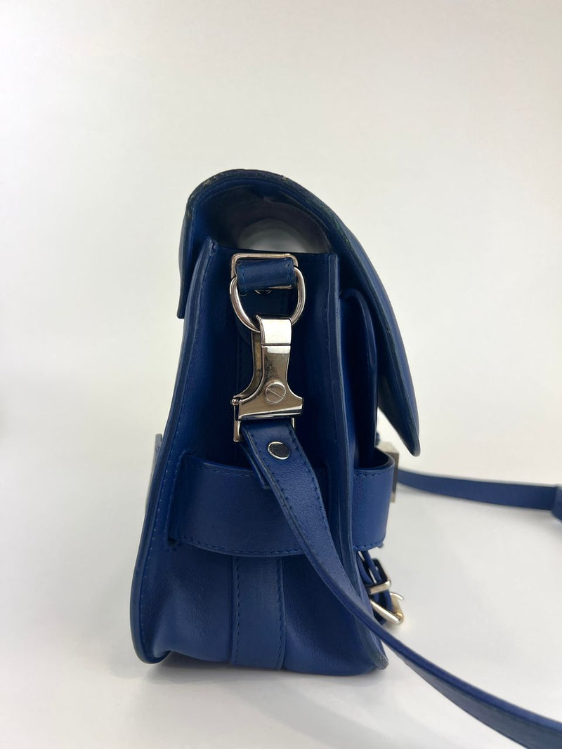 PS11 Classic Blue Leather Shoulder Bag