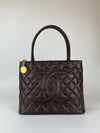 Medallion Tote in Brown Caviar GHW