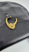 Vintage Round Black Leather Top Handle Bag GHW