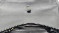 Vintage Round Black Leather Top Handle Bag GHW