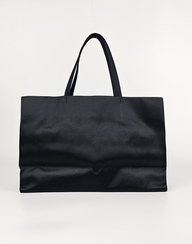 Vintage Black Satin Tote