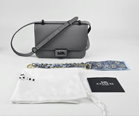 3928 V56GRT Alie Shoulder Bag Grey Soft Pebbled Leather