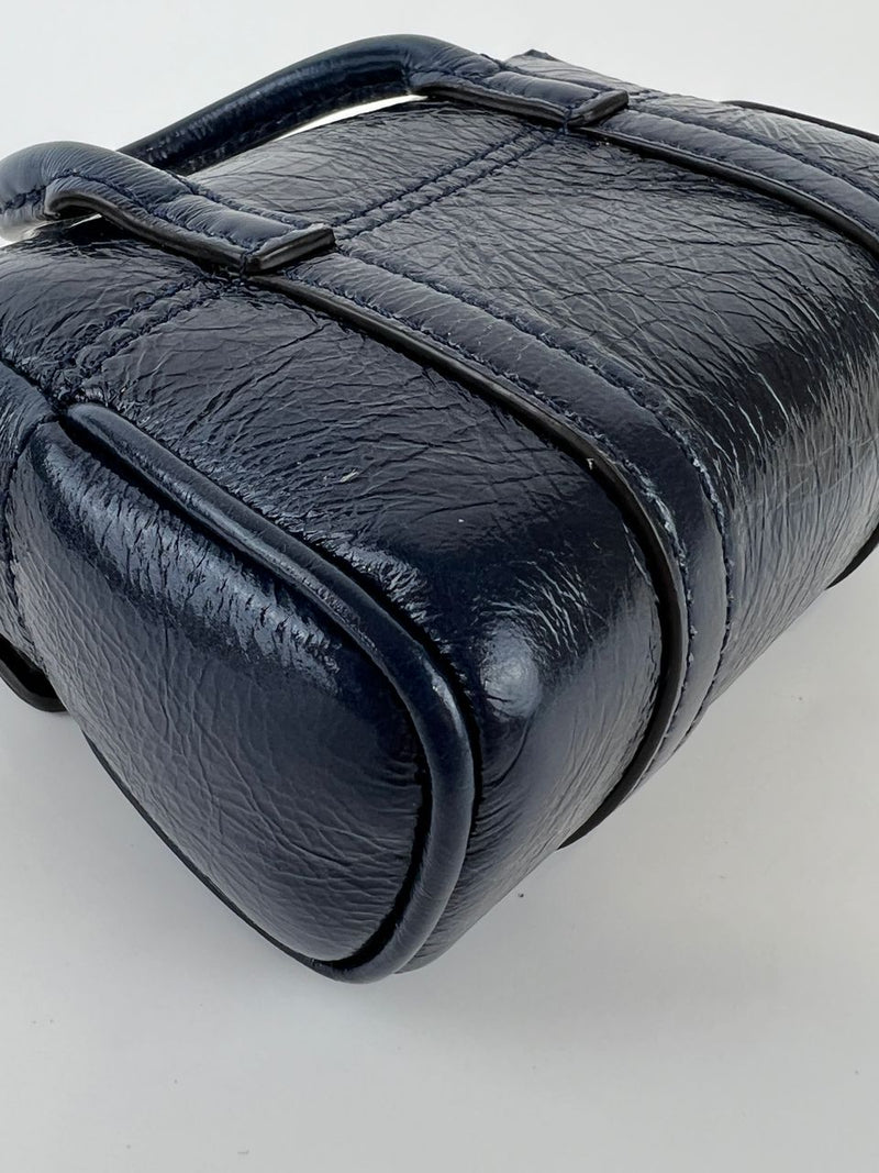 Micro Bayswater Bag in Sapphire Smooth Glossy Calfskin