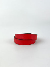 Kelly Double Tour Bracelet in Red Swift Calfskin GHW