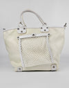 Vintage White Mesh / Canvas Tote