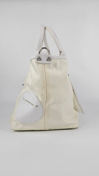 Vintage White Mesh / Canvas Tote