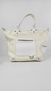 Vintage White Mesh / Canvas Tote