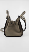 Mini Hammock Drawstring Bag Laurel Green Grained Leather (Grey toned)