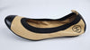 Ballerina Beige/Black Lambskin Ballet Flats