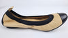 Ballerina Beige/Black Lambskin Ballet Flats