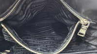 Black Nylon/Nappa Leather Waves Tote Bag