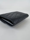 Cassandre Mattelasse Compact Tri-fold Wallet in Black Grain de Poudre Leather SHW