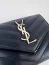 Cassandre Mattelasse Compact Tri-fold Wallet in Black Grain de Poudre Leather SHW