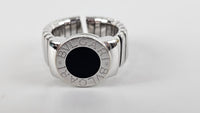 Tubogas 18k White Gold Black Onyx Ring