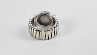 Tubogas 18k White Gold Black Onyx Ring