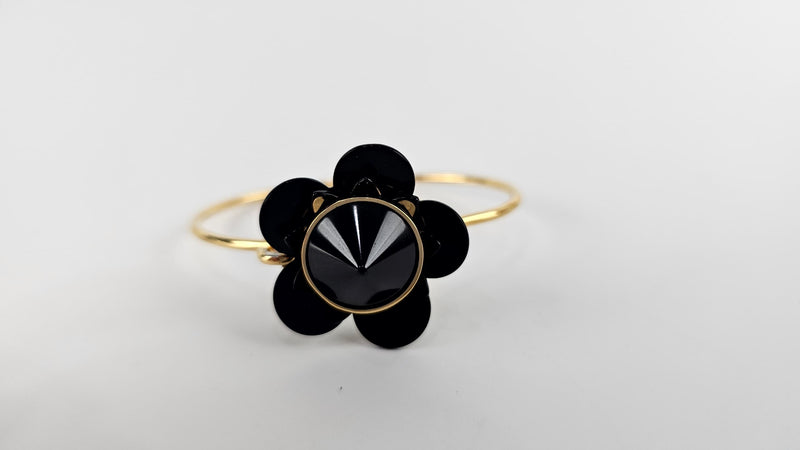 Gold Tone Black Flowerland Bracelet L MV2716