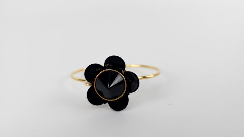 Gold Tone Black Flowerland Bracelet L MV2716