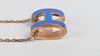 Pop H Necklace in Rose Gold / Blue (Regular Size)