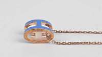 Pop H Necklace in Rose Gold / Blue (Regular Size)