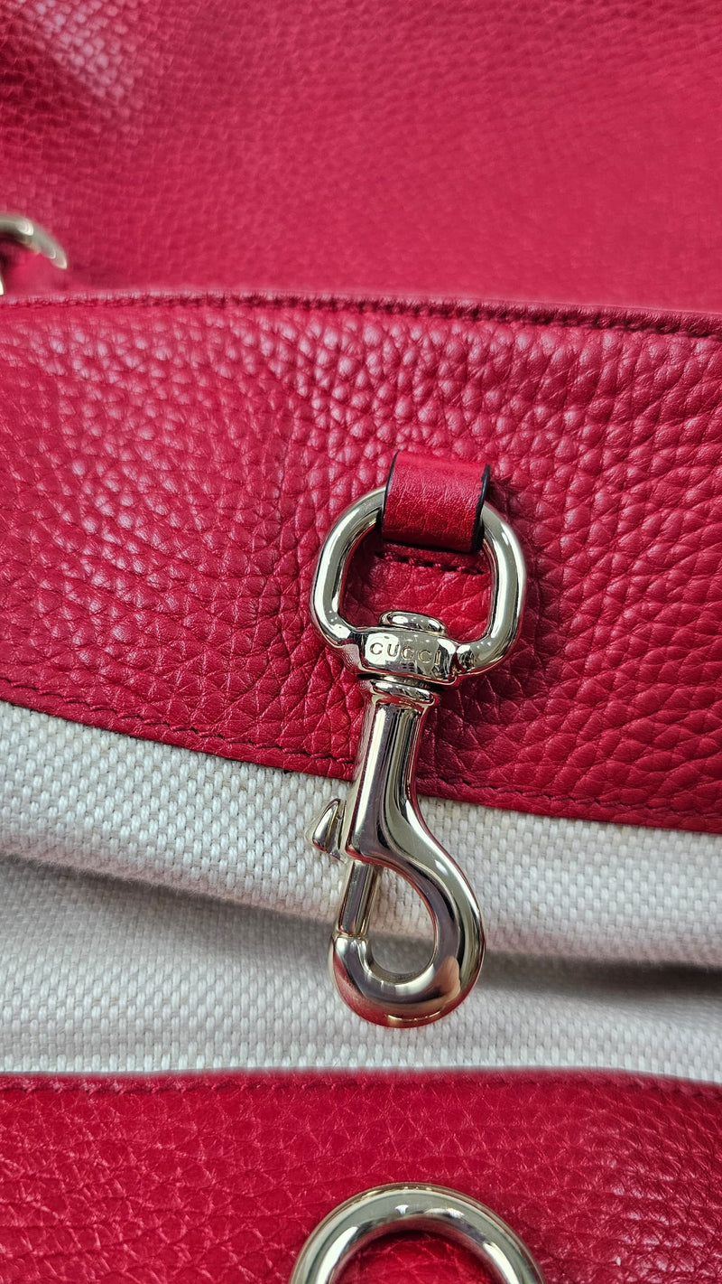 Red Pebbled Leather Soho Chain Tote Bag