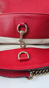 Red Pebbled Leather Soho Chain Tote Bag