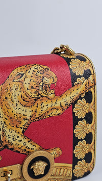 Calfskin Leopard Baroque Print Medium Icon Chain Bag (Pre-Fall 2018 Versace)