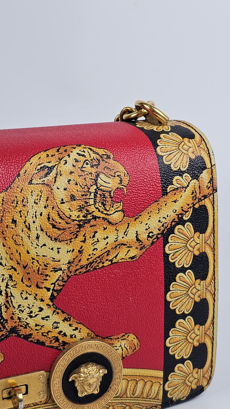 Calfskin Leopard Baroque Print Medium Icon Chain Bag (Pre-Fall 2018 Versace)