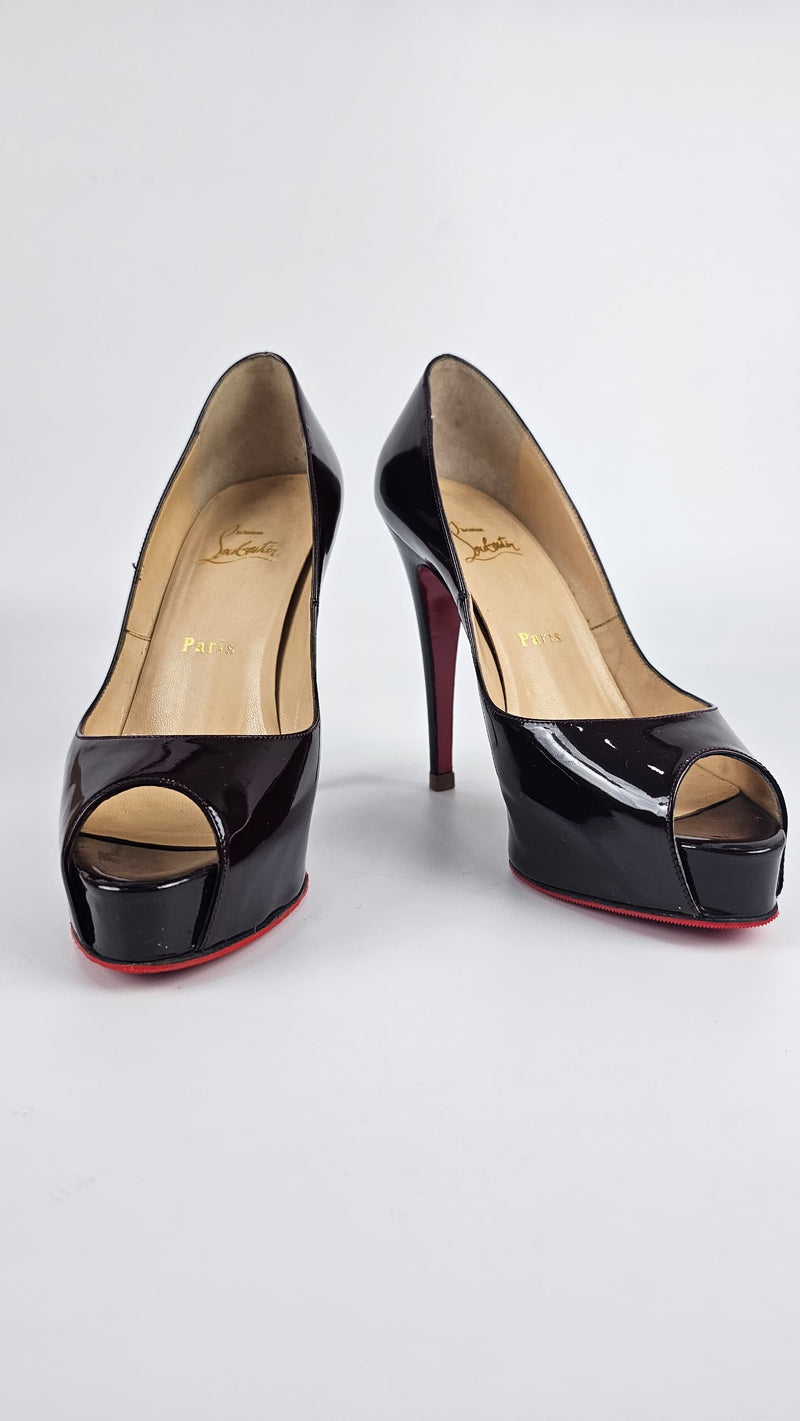 Maroon Patent Yolanda 120 Peeptoe Pumps