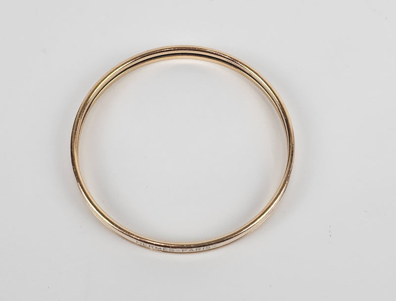 Uni Bangle in Crème, Yellow gold plated