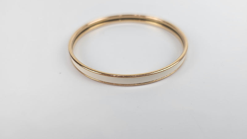 Uni Bangle in Crème, Yellow gold plated