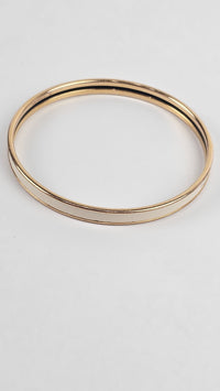 Uni Bangle in Crème, Yellow gold plated