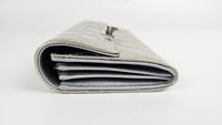 Coco Rock Matelasse Silver Patent Leather Long Wallet SHW