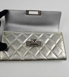 Coco Rock Matelasse Silver Patent Leather Long Wallet SHW