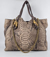 Bamboo Tassel Tote in Python Embossed Calfskin 232942 203998