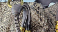 Bamboo Tassel Tote in Python Embossed Calfskin 232942 203998