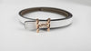 13mm Etoupe/Blanc 85 Reversible Belt with plated brass / pink gold H Torsade Buckle